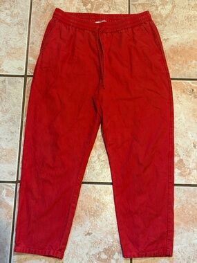 straight legged roomy trousers armedangels stretchy drawstring joggers